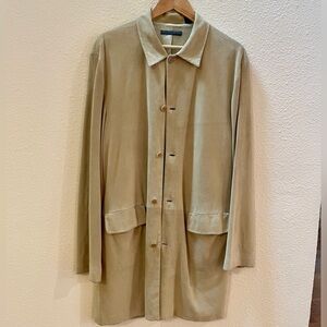 John Varvatos Suede Leather Long Jacket